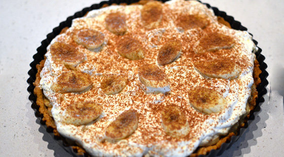 Opskrift p Banoffee Pie med Valnøddebund