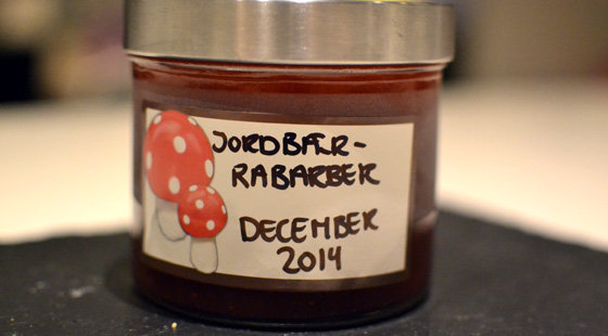 Opskrift p� Jordbær-Rabarber Marmelade