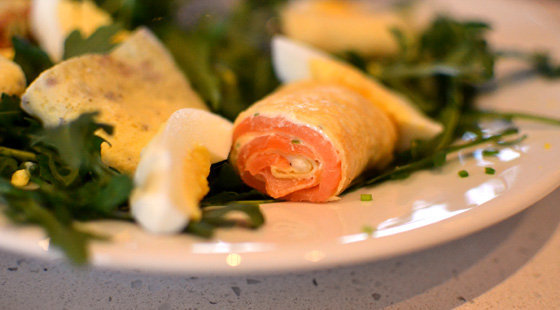 Omelet-Wraps med Laks opskrift